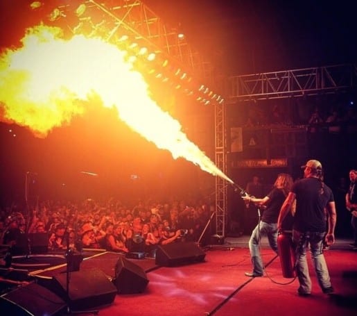 johnny dare flamethrower rock concert